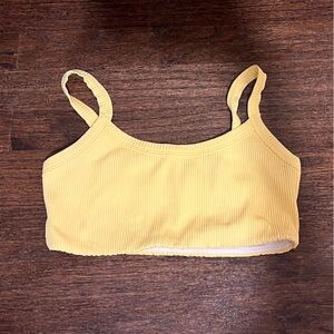 Year of Ours Yellow Ribbed Activewear Top